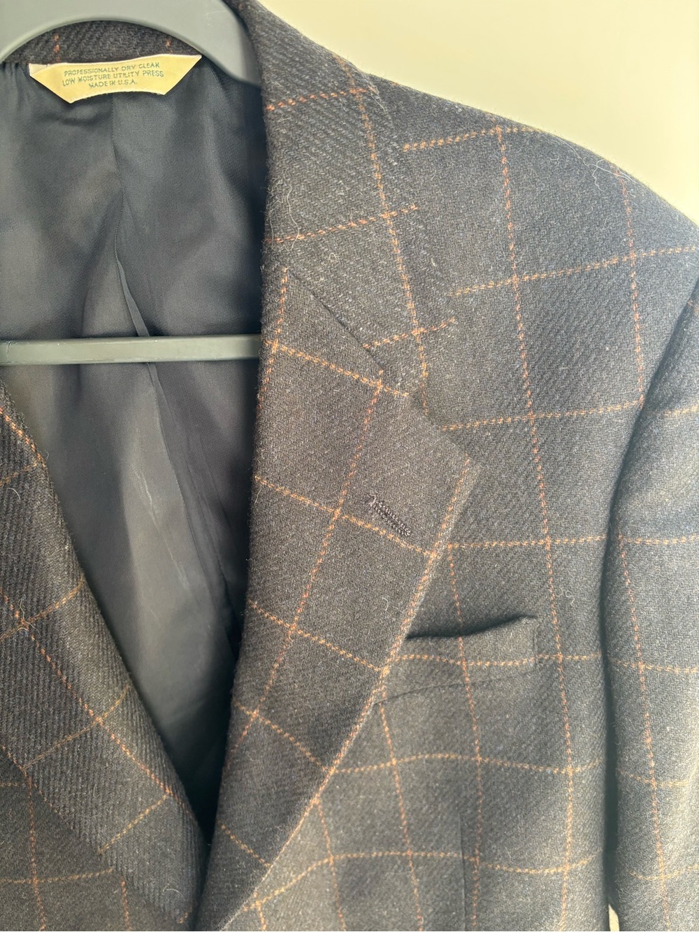 Vintage 90s Evan-Picone Windowpane Tweed Sport Coat Blazer - Made in USA